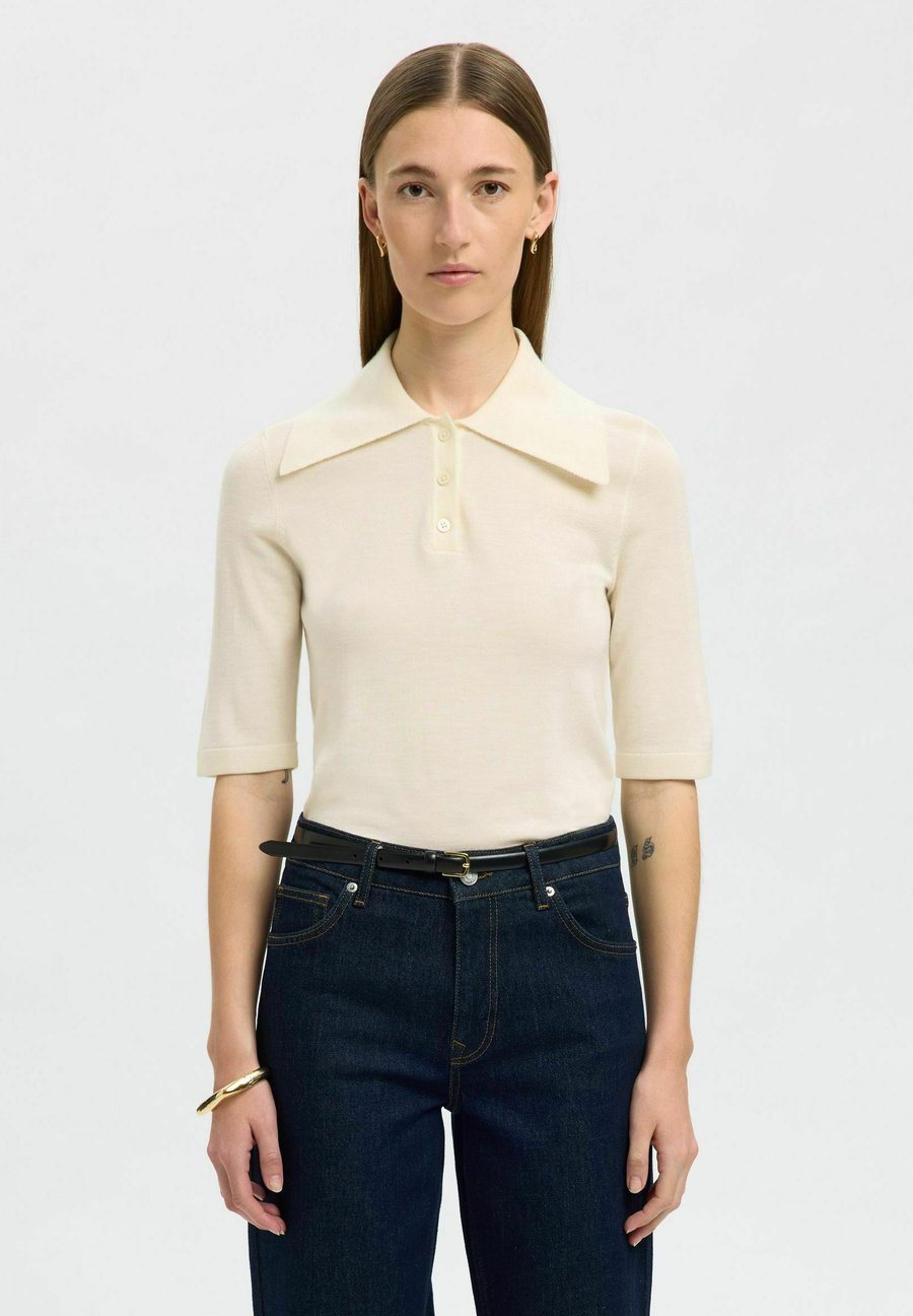 

Поло Selected Femme Polo shirt, Snow White/Off-White