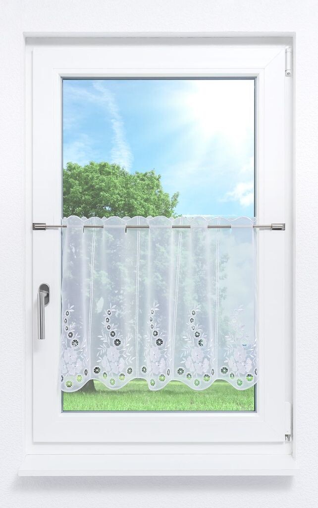 

Панельная штора Plauener Spitze - игра цветов #1Ш (Ш х В) 129,6см * 50см чисто-белый/белый