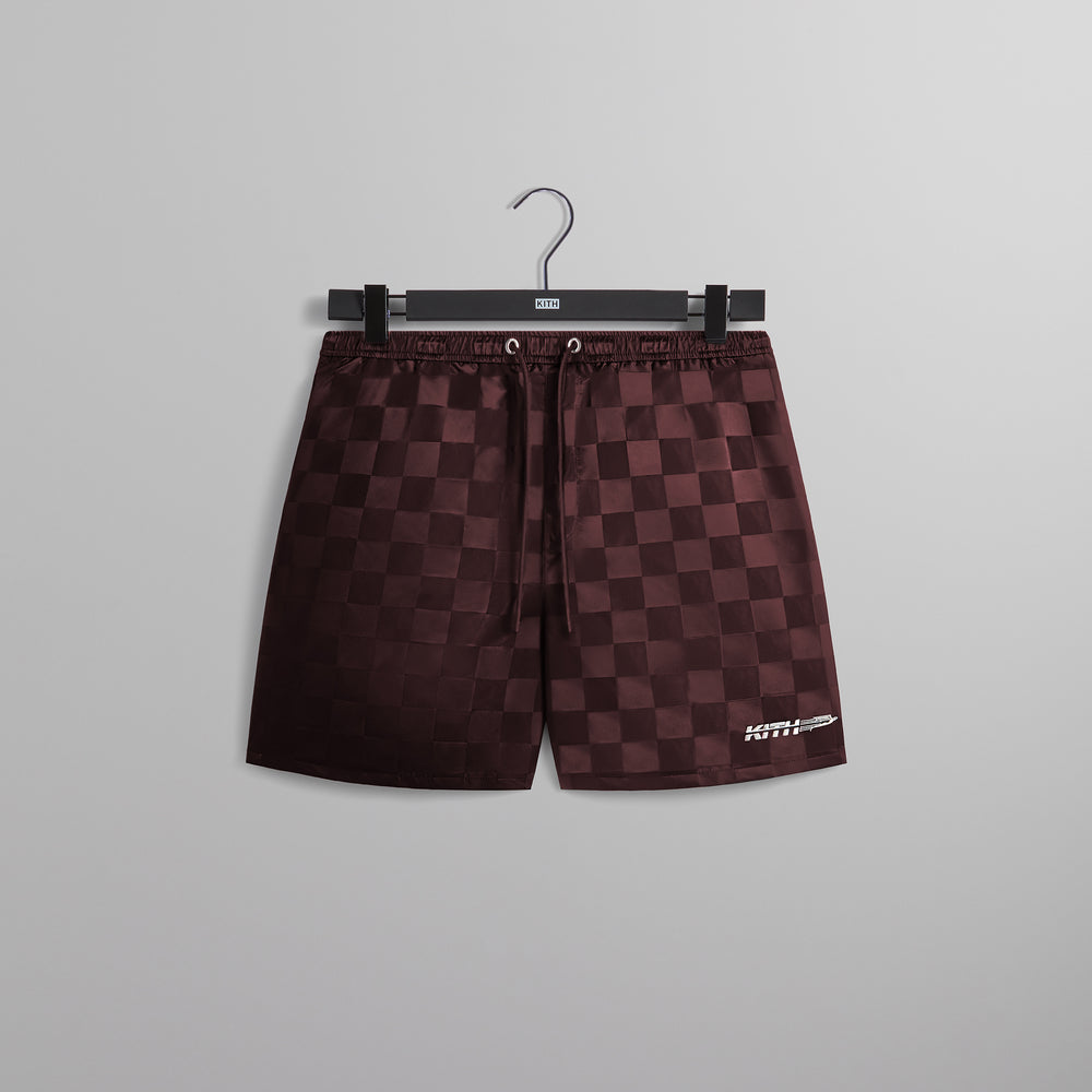 

Шорты Kith Checkered Satin Collins Short, цвет Rave