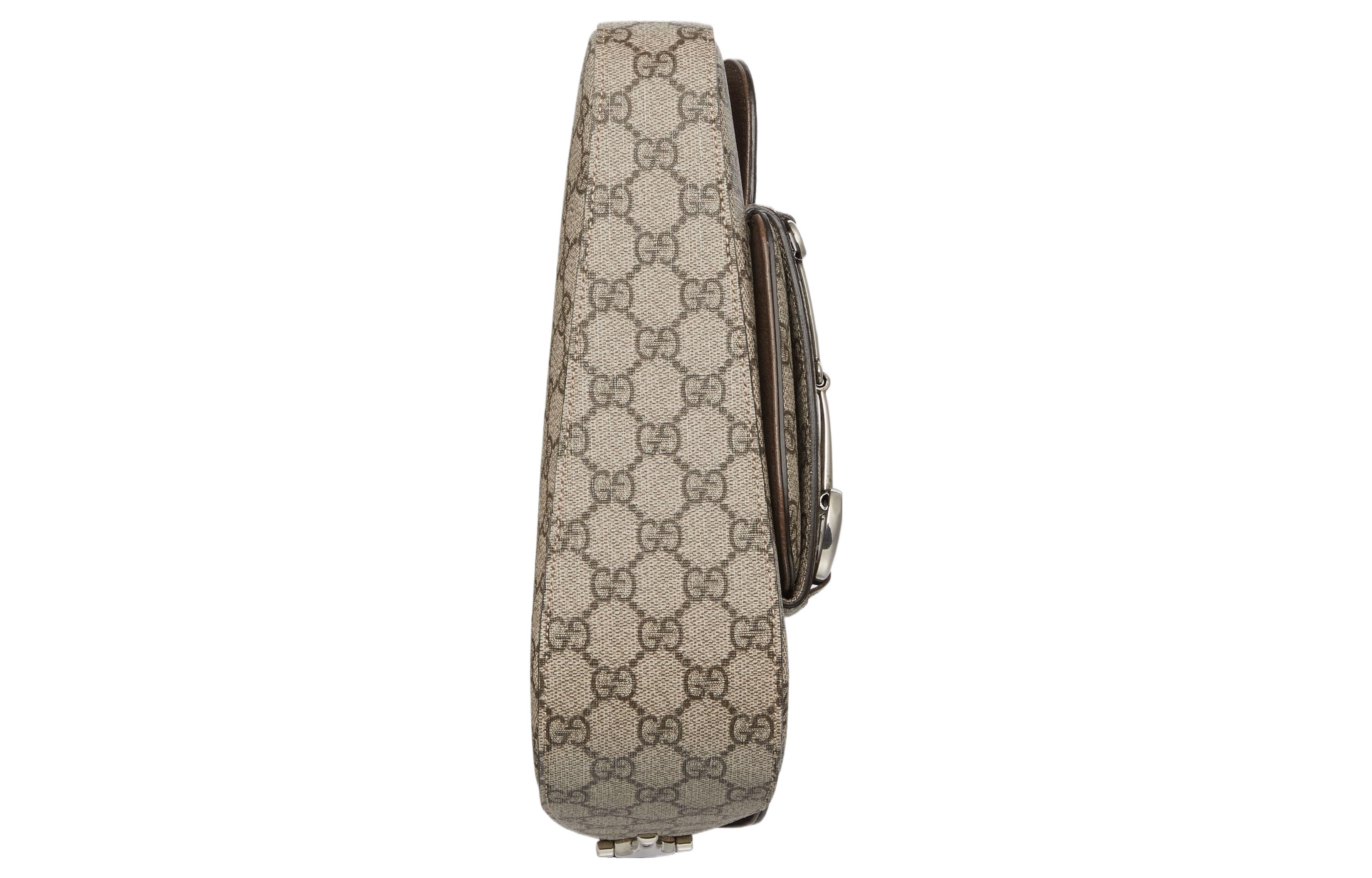 Сумка через плечо GUCCI из канваса с кожаными деталями — фото 4