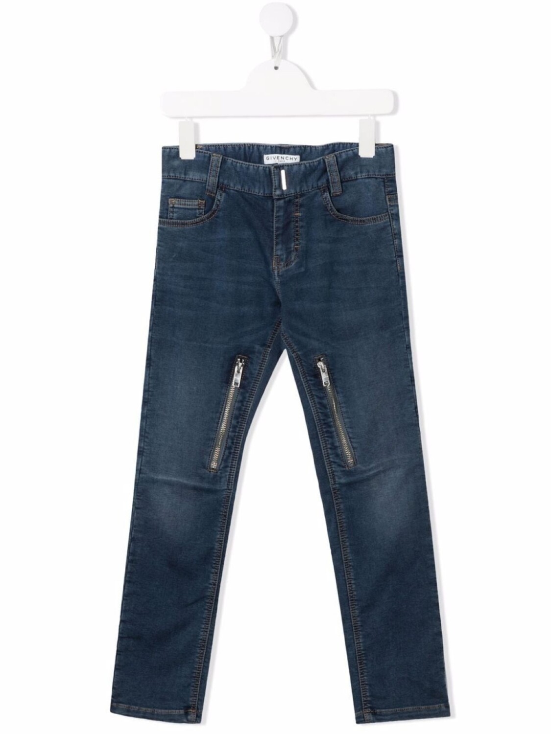 

Givenchy Kids джинсы скинни с молнией, синий