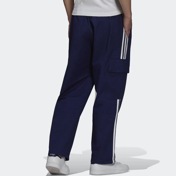 Спортивные штаны Men's adidas originals Logo Stripe Elastic Waistband Sports Cargo Autumn Blue Pants, синий — фото 3