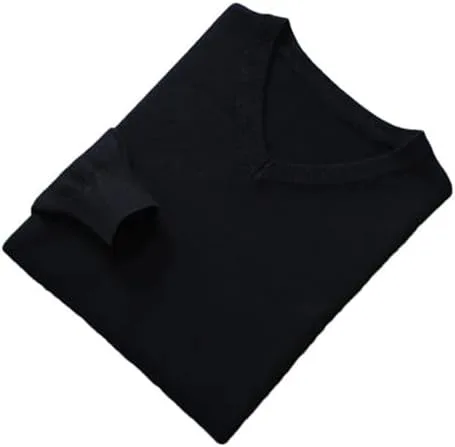 

Мужской зимний вязаный свитер с V-образным вырезом