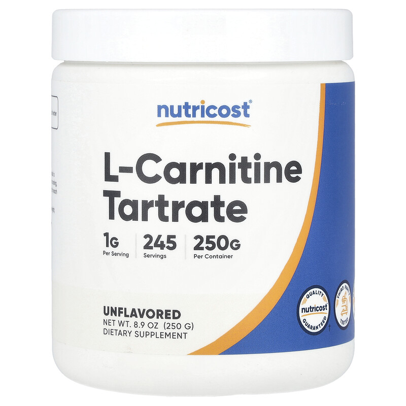 

Nutricost, L-карнитин тартрат, без добавок, 250 г (8,9 унции)