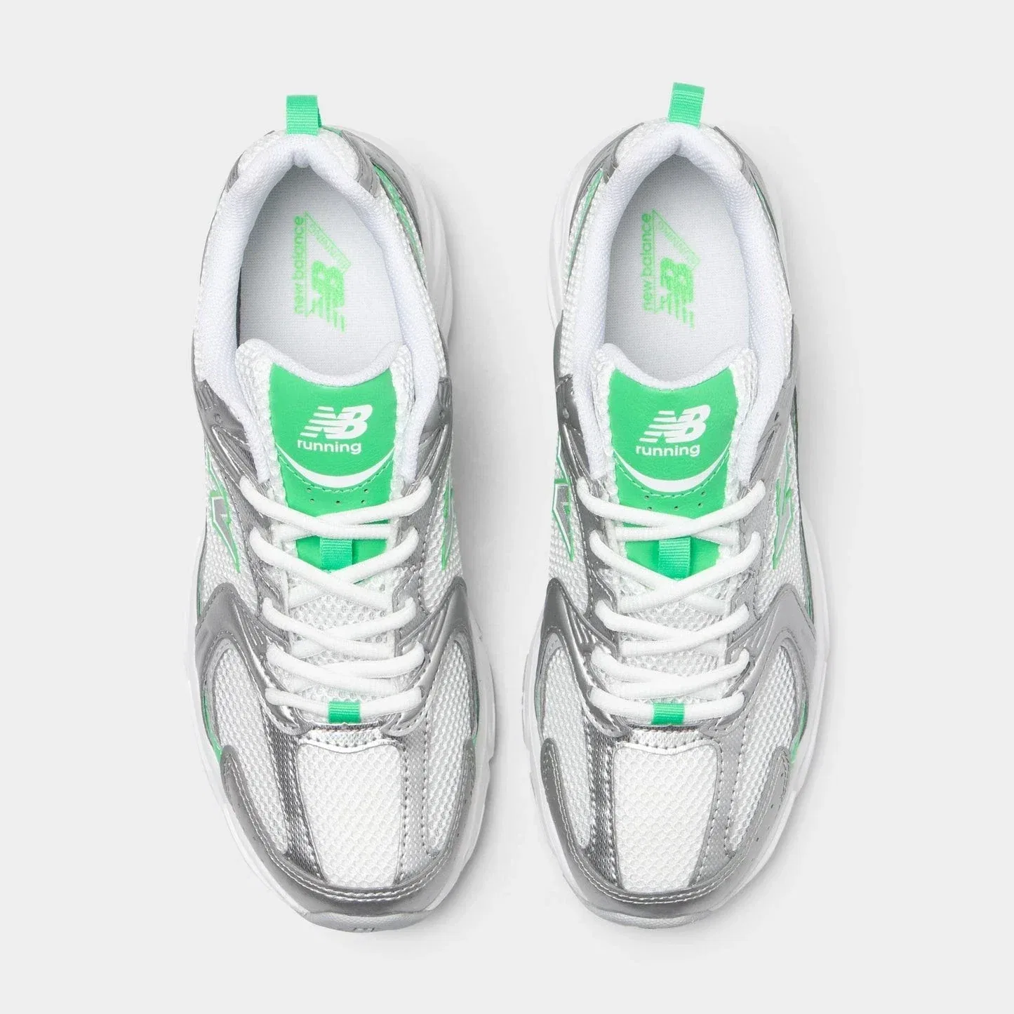 Кроссовки New Balance 530 U530APL, серебристо-зеленые, повседневная обувь, SHOP173 — фото 3