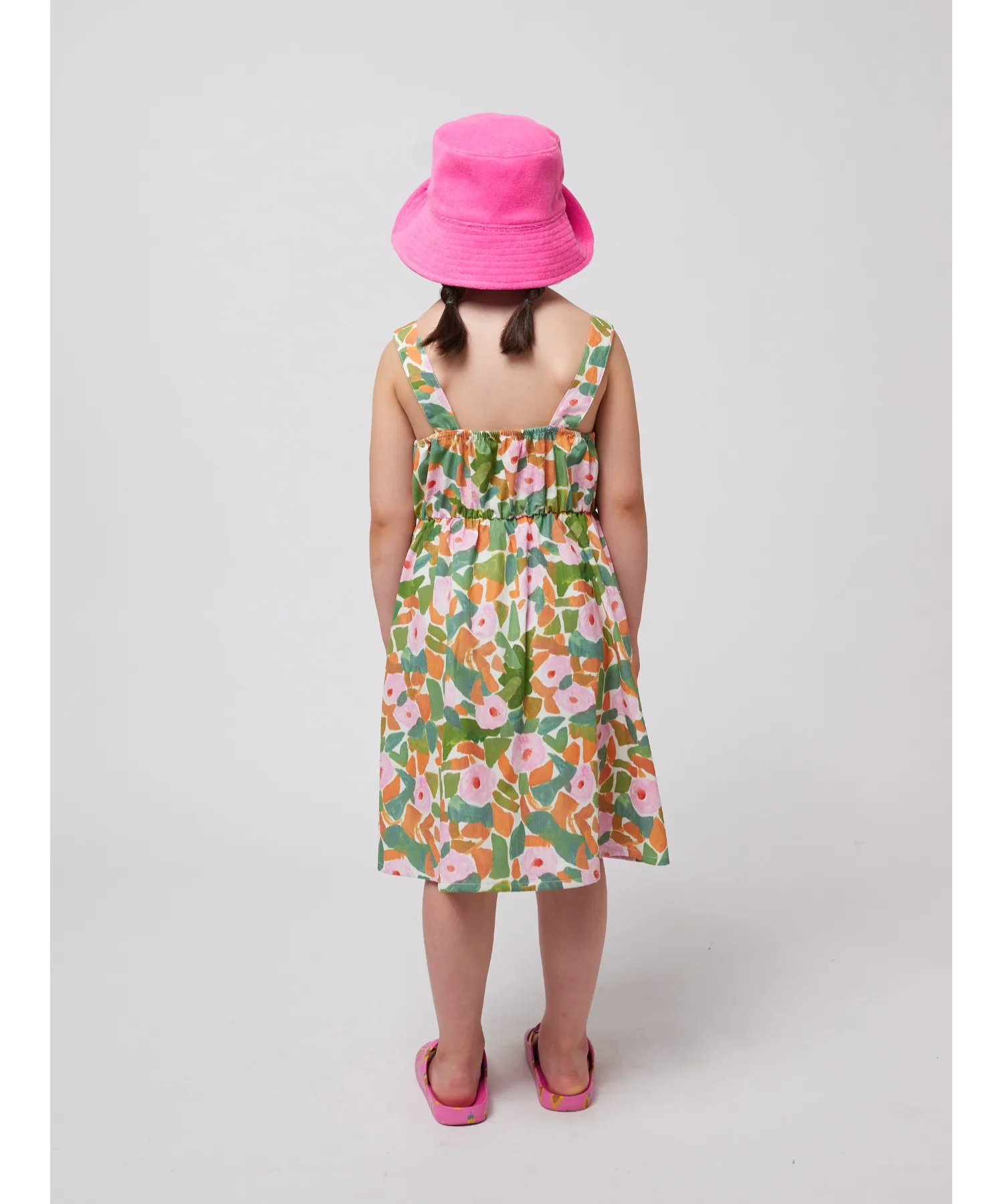 Детское платье с цветочным рисунком и бретелями Floral strap dress BOBO CHOSES разноцветное — фото 4