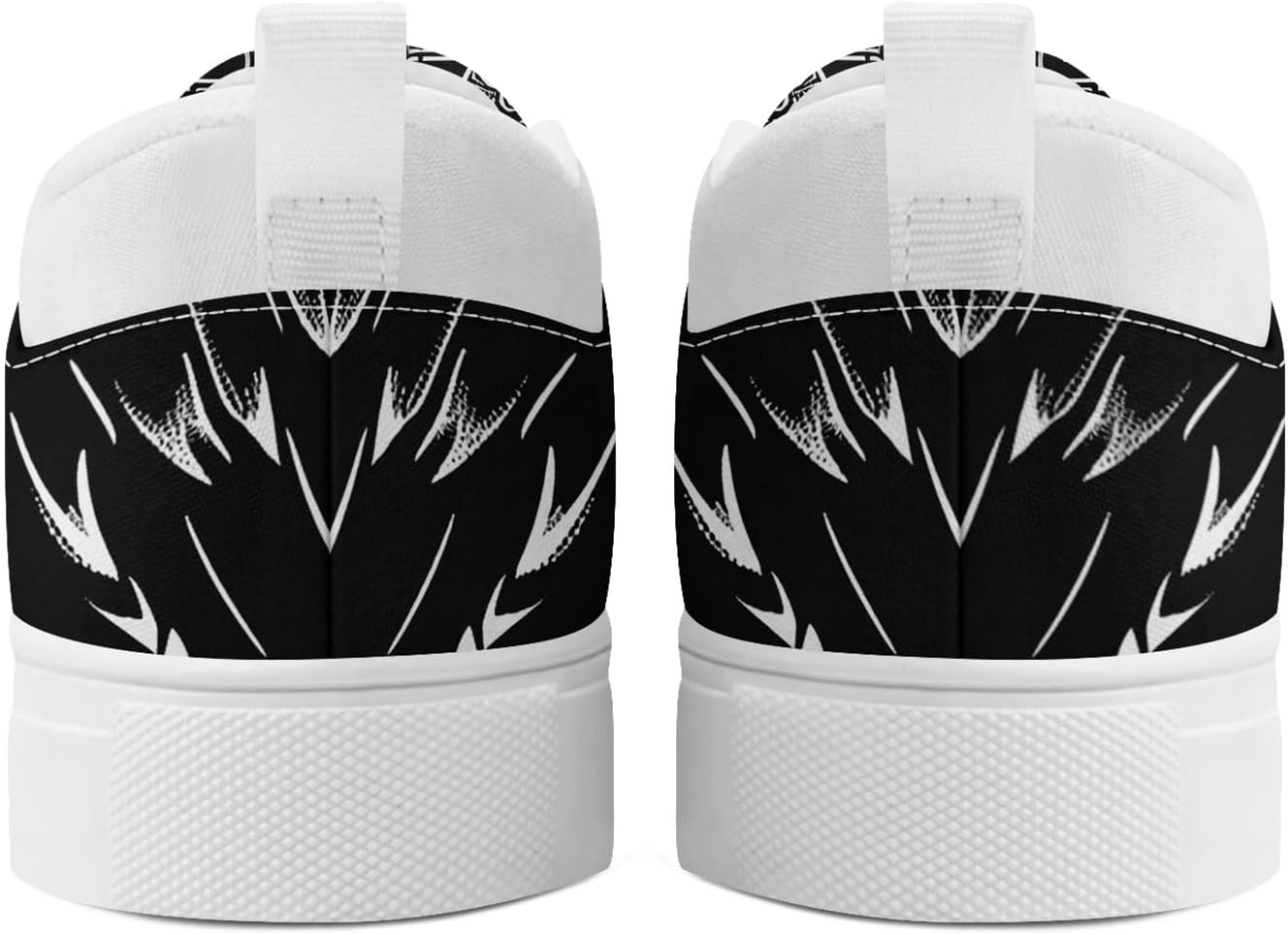 Мужские слипоны из холщовой ткани coolcustomize с готическим принтом черепа, повседневные легкие лоферы, удобные кроссовки для прогулок, для женщин, белый/черный — фото 3