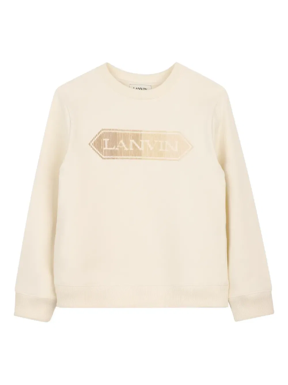 Свитшот с логотипом Lanvin Enfant, бежевый