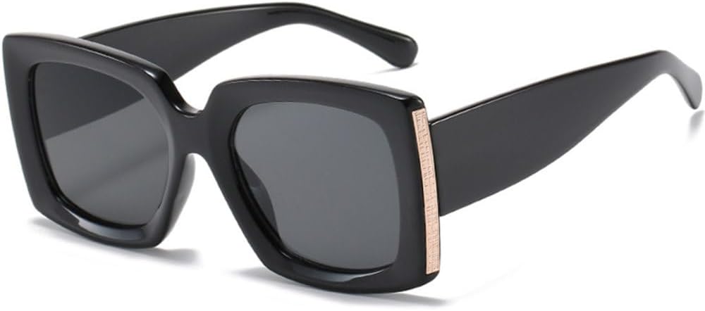 

Классические женские солнцезащитные очки в стиле ретро, ​​модные солнцезащитные очки с градиентным зеркальным покрытием и широкими дужками, защита от УФ-излучения UV400, модные мужские солнцезащитные очки TYUVIVO, Black Gray