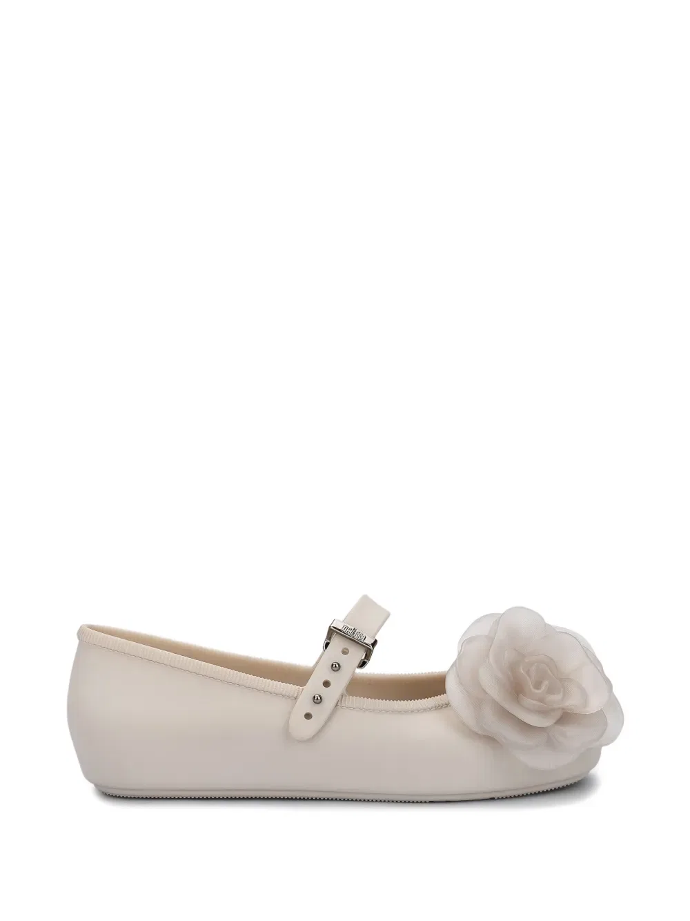 Балетки с цветочной аппликацией Mini Melissa, нейтральный