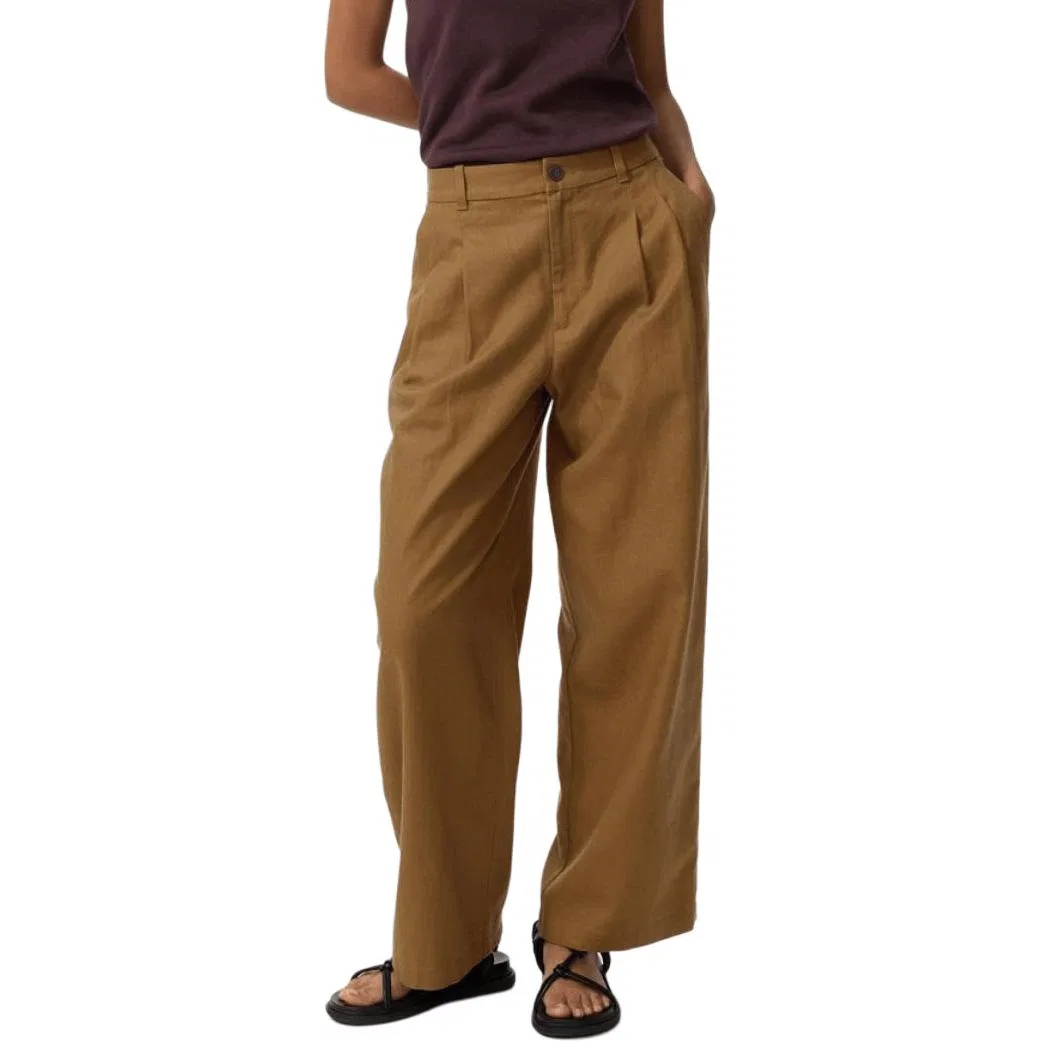 Брюки Comptoir Des Cotonniers женские casual прямого кроя средней посадки, цвет chestnut UNIQLO