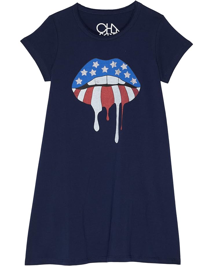 

Платье Chaser Patriot Lips Cotton Jersey Short Sleeve Shirtdress, цвет Avalon