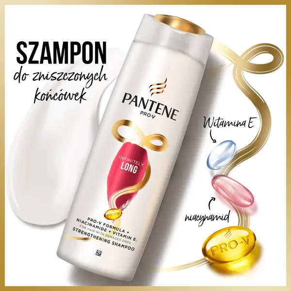Укрепляющий питательный шампунь для поврежденных волос, 400 мл Pantene Pro-V infinitely long — фото 2