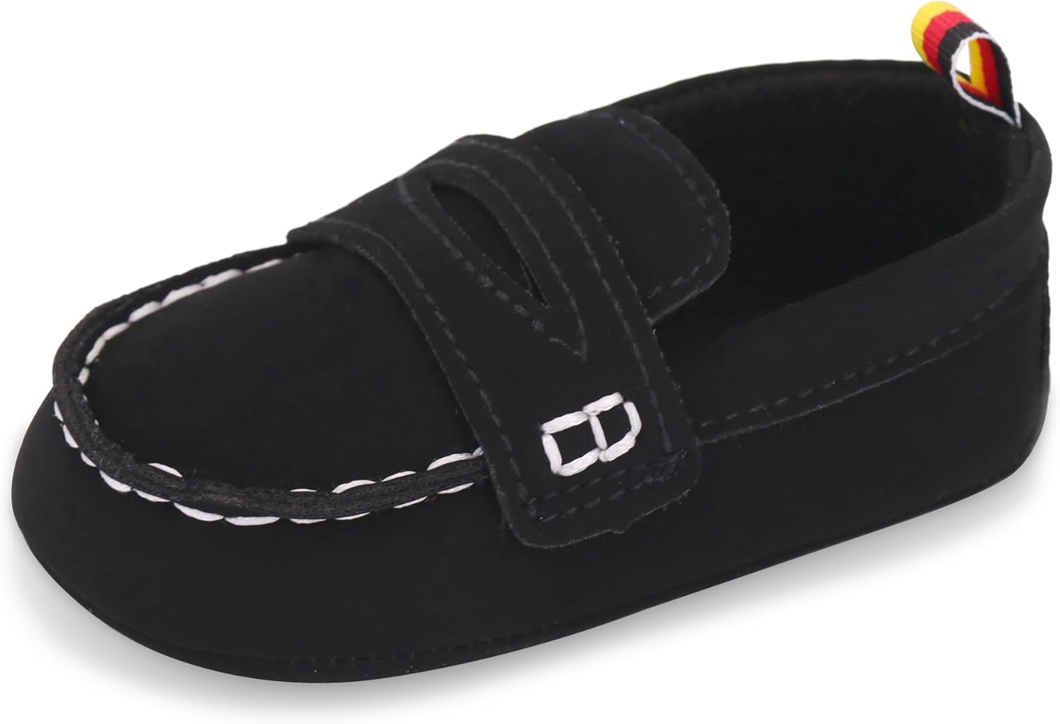 

Детские мокасины LONSOEN для девочек и мальчиков, обувь для первых шагов, черный