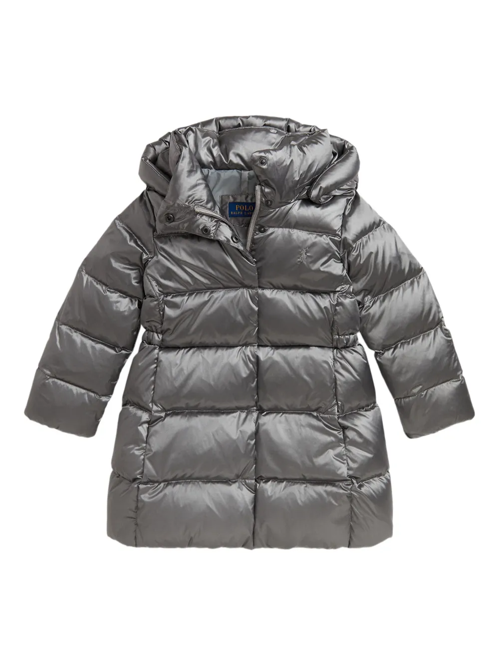 

Пуховик с эффектом металлик и капюшоном POLO RALPH LAUREN KIDS, серый