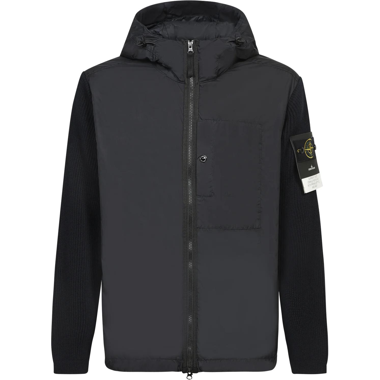 

STONE ISLAND Панельная худи на молнии с капюшоном, Blue