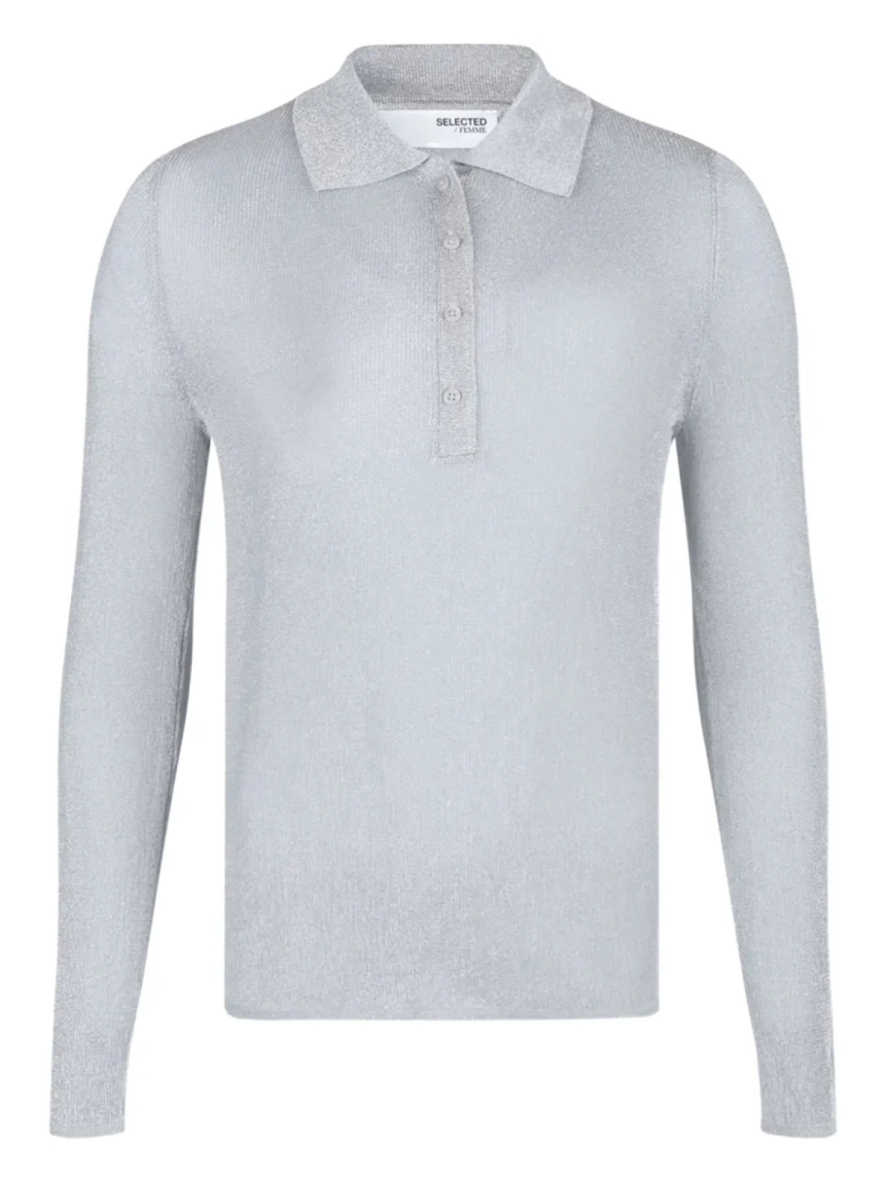 

Рубашка-поло Selected Femme metallic polo top, серый