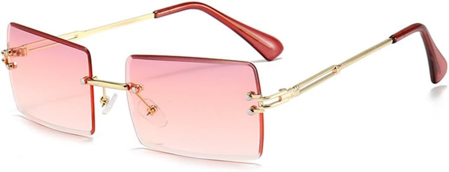 

Ретро маленькие прямоугольные солнцезащитные очки для женщин, без оправы, солнцезащитные очки для мужчин, летний стиль, женская защита от УФ-излучения UV400 LANGSER, C4