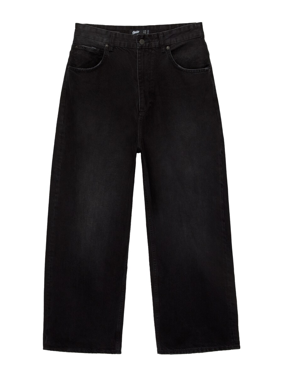 

Джинсы с широкими штанинами Pull&Bear, черный деним