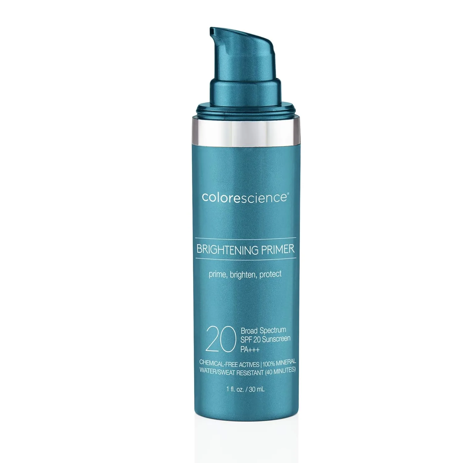 Осветляющая база под макияж Colorescience SPF 20, водостойкий минеральный солнцезащитный крем, без запаха, 30 мл (1 упаковка), yellow — фото 2