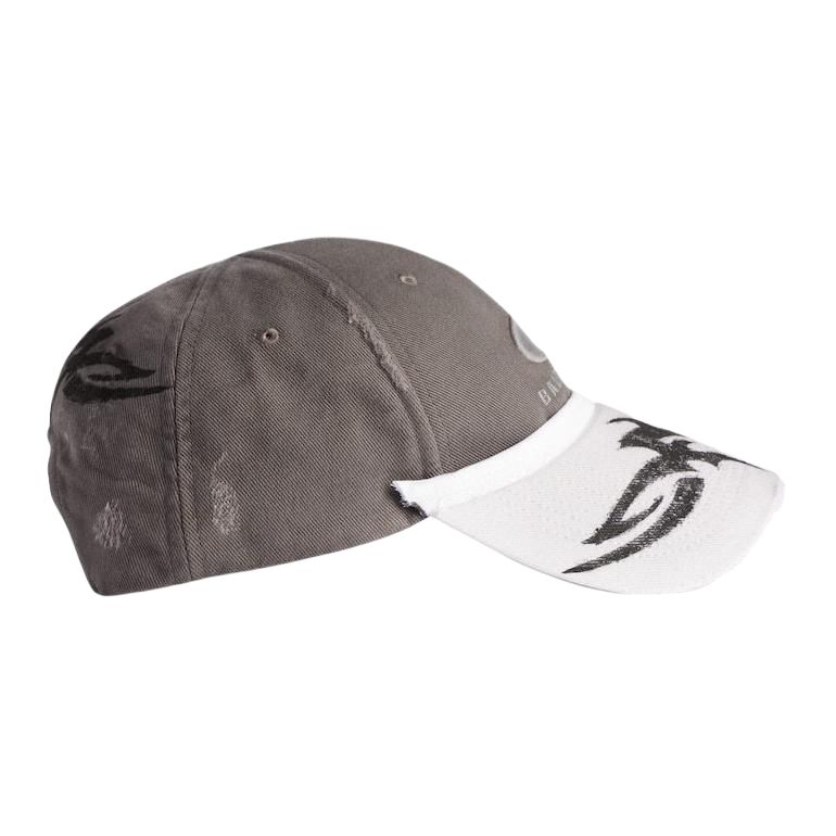 Balenciaga Вышитая кепка с козырьком и нашивкой с логотипом, Gray — фото 3