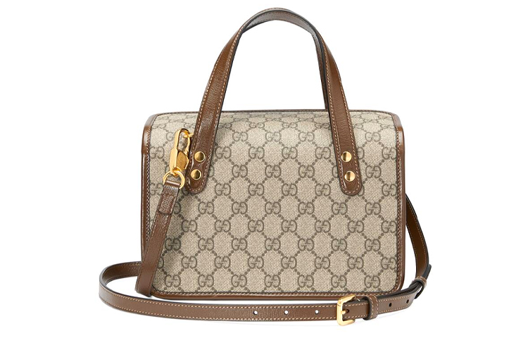 Женская сумка через плечо GUCCI 1955 Mini с верхней ручкой, коричневая — фото 4