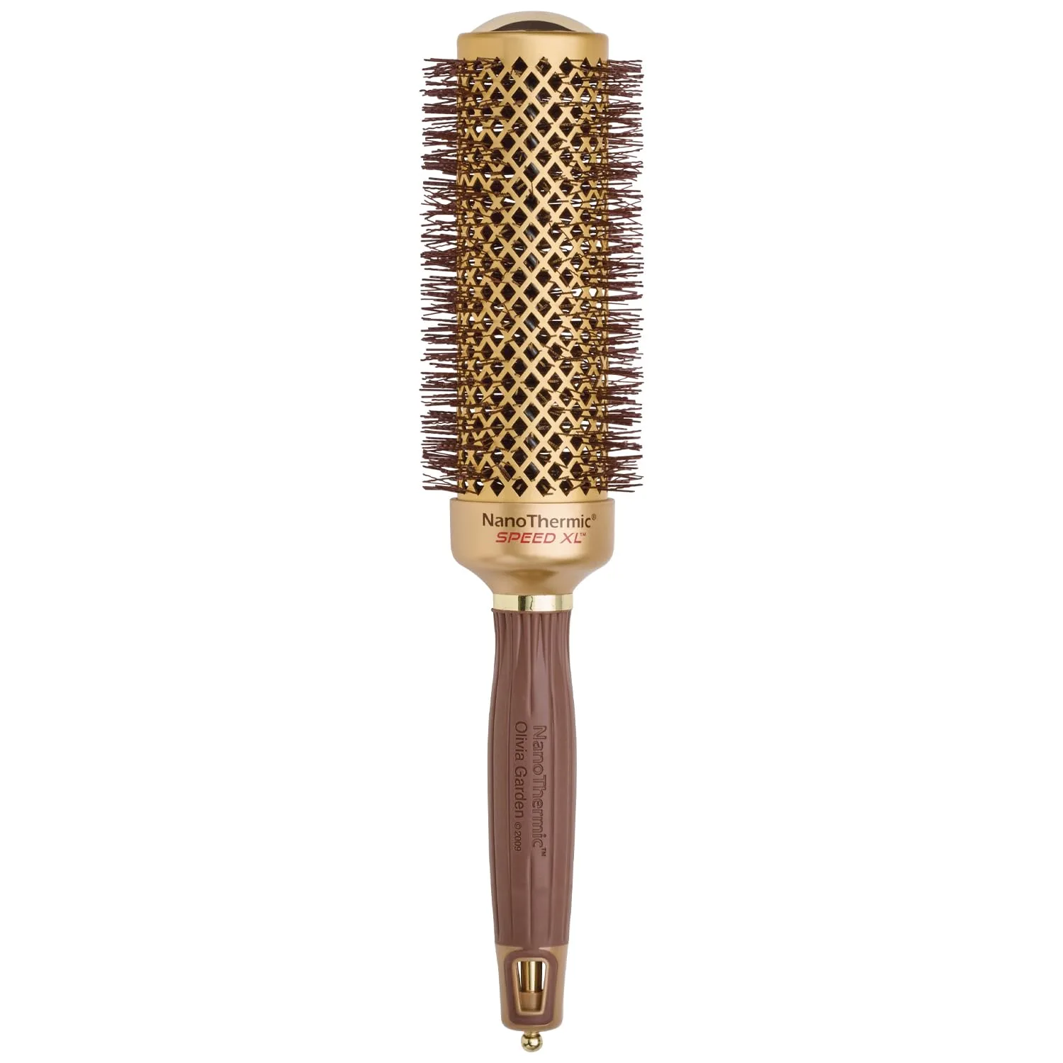 Термощетка для укладки волос Olivia Garden NanoThermic Ceramic + Ion Speed ​​XL Round Thermal Hair Brush - не электрическая - профессиональная щетка для нормальных и густых волос. 4,4 см