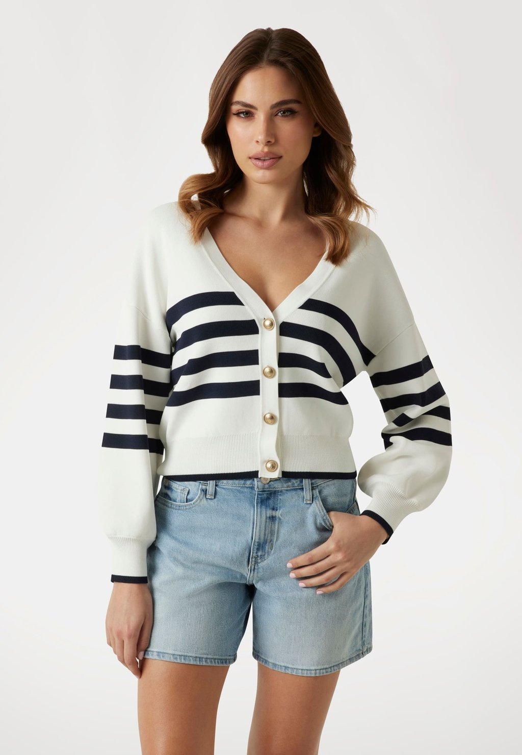

Кардиган ZWEIFARBIGER STREIFEN Guess, белый
