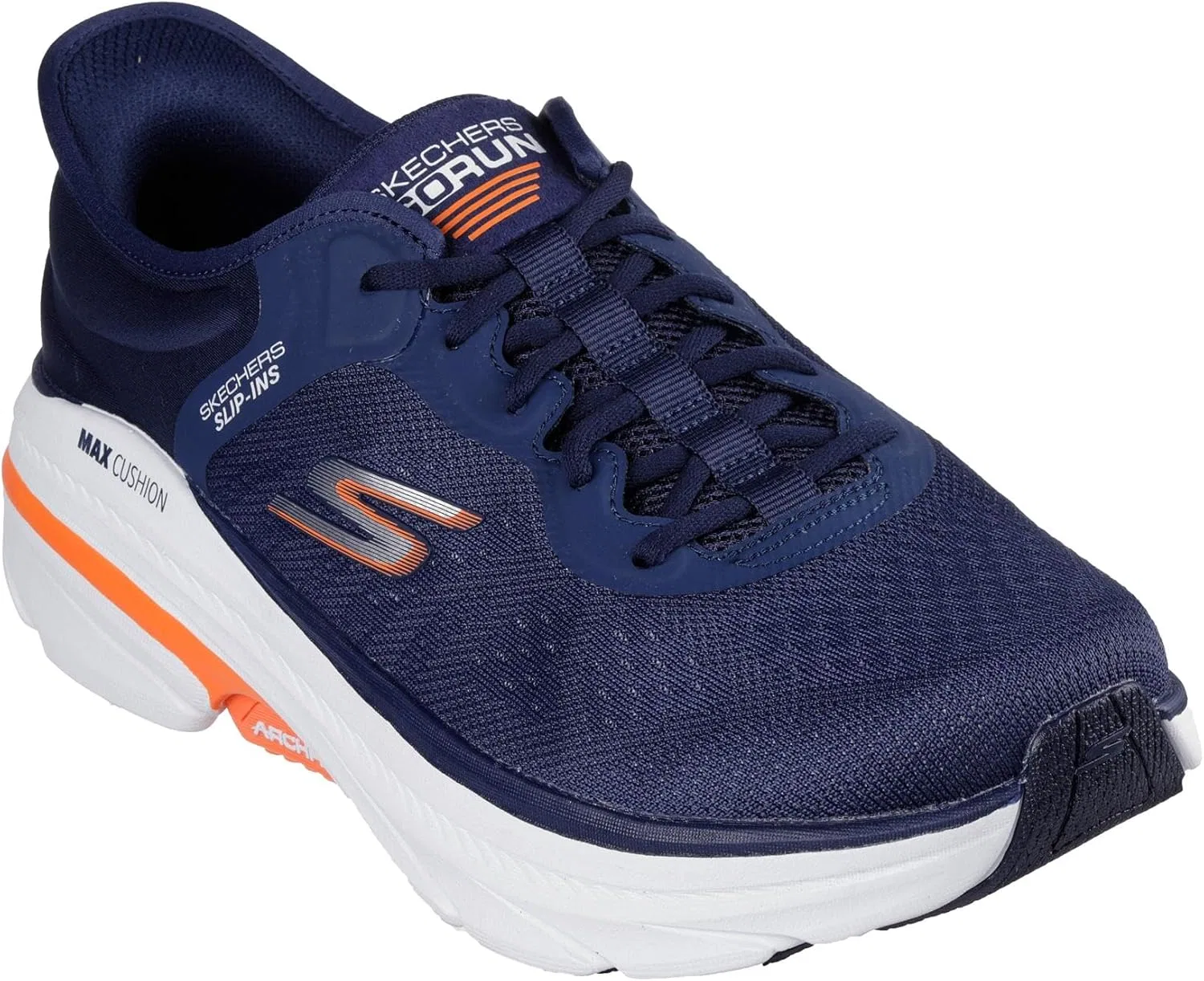 Кроссовки Skechers Men's Max Cushioning Arch Fit 2.0 Antilles, Navy And Orange Textile Synthetic