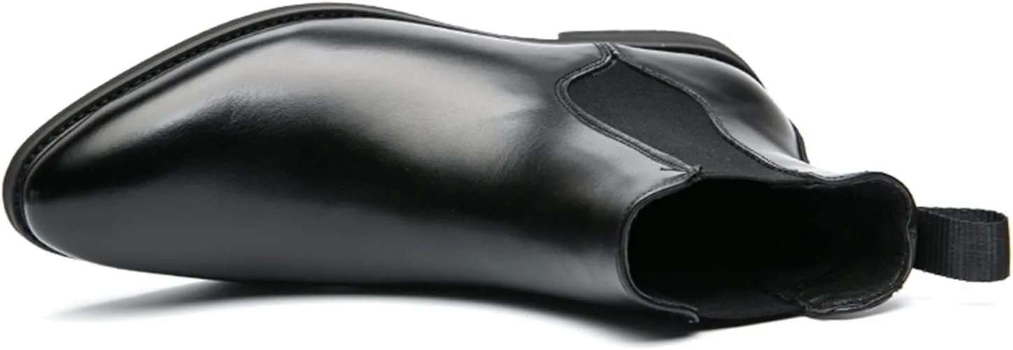 

Мужские челси с блестящим носком, эластичной лентой, из ПУ, нескользящие, удобные, модные XJSDJHOUNT, черный