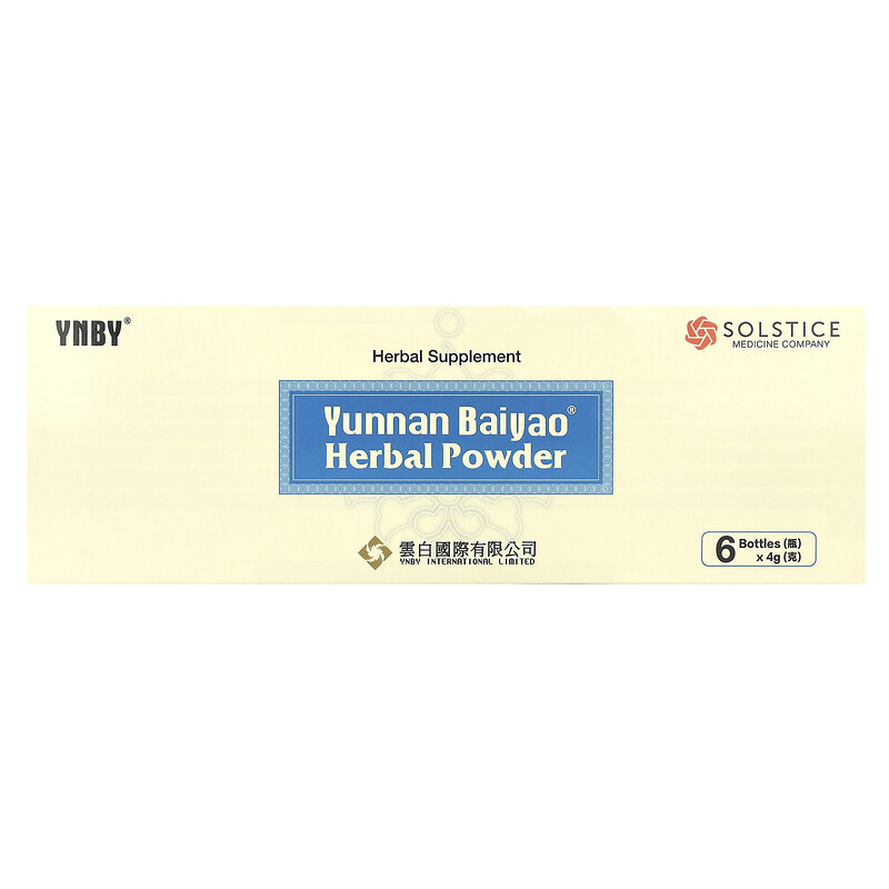 

Yunnan Baiyao, Травяной порошок, 6 флаконов по 4 г