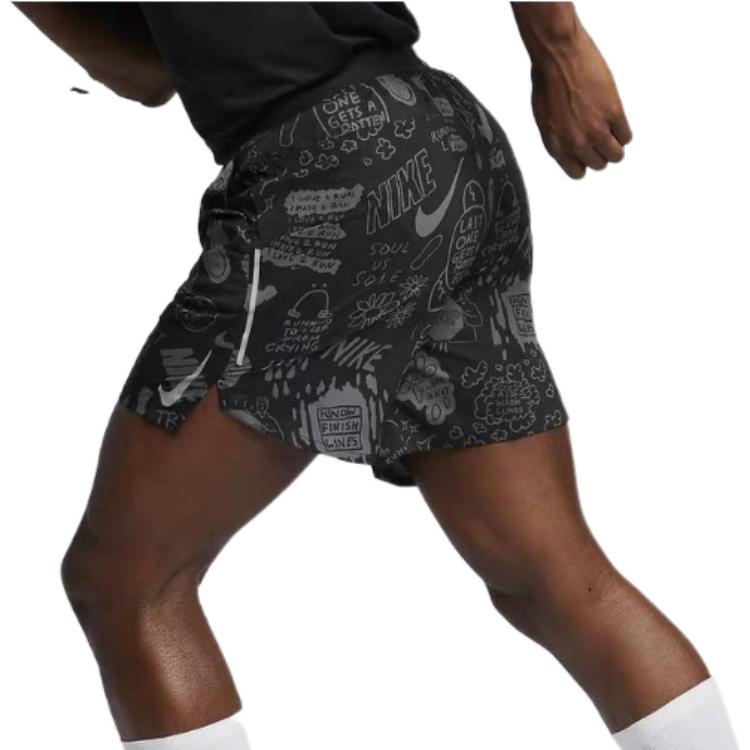 Шорты Nike Full Print Pattern Casual Sports Straight Running Shorts Men's Black AT7808-010 — фото 3