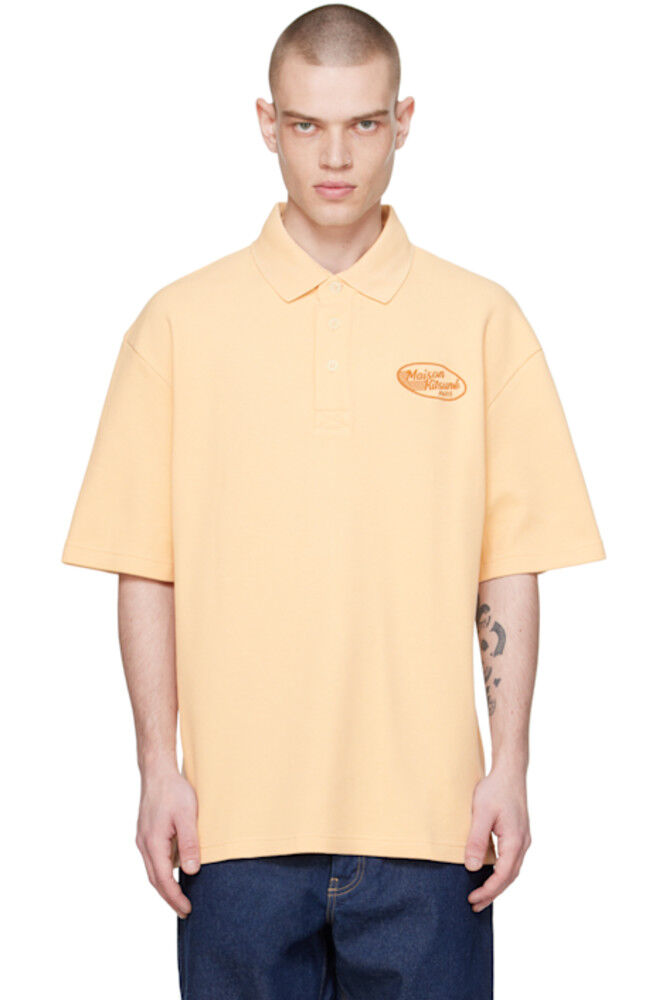 

Бежевый текстурированный поло Maison Kitsuné