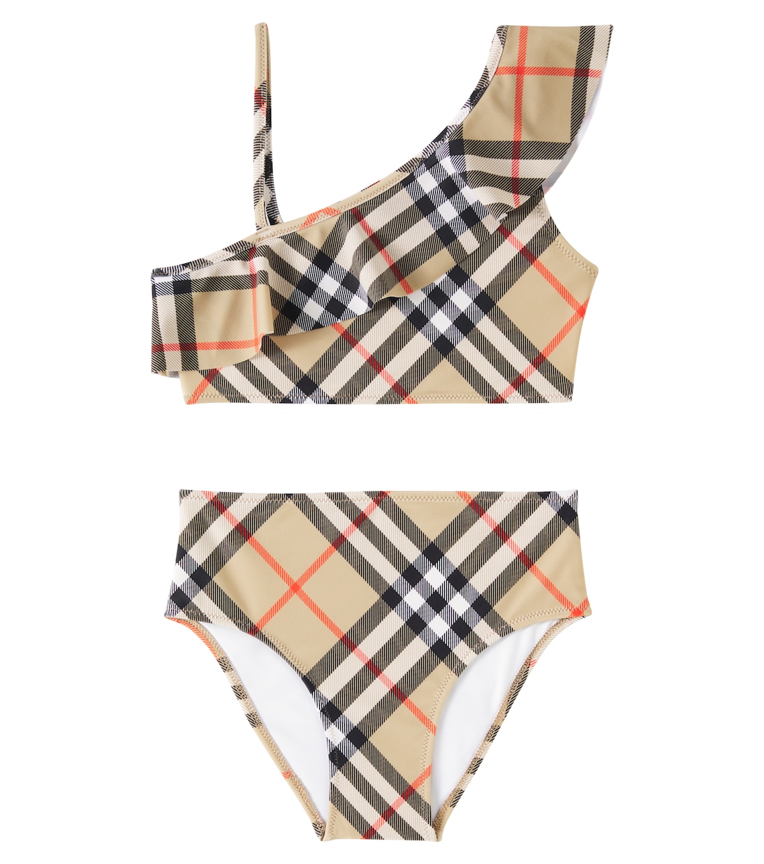 

Бикини с рюшами в клетку Burberry Check Burberry Kids, Sand Ip Check