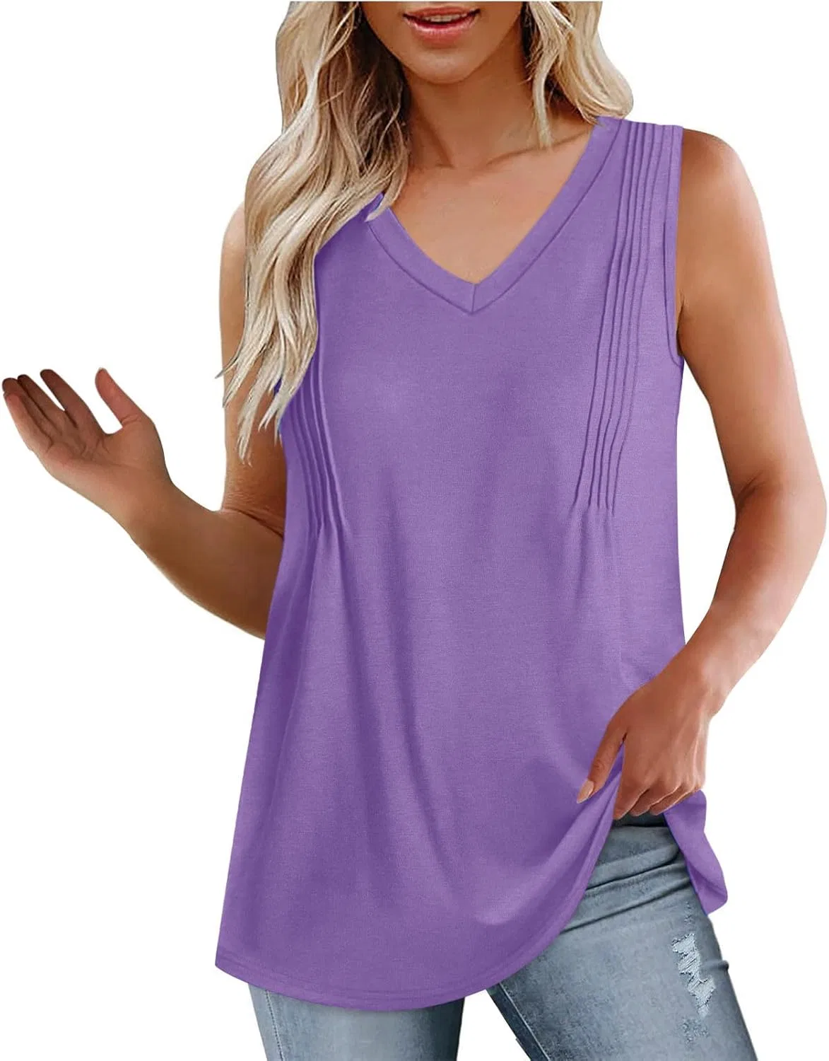 Женский топ-майка V-Neck, дышащий, Generic, Purple