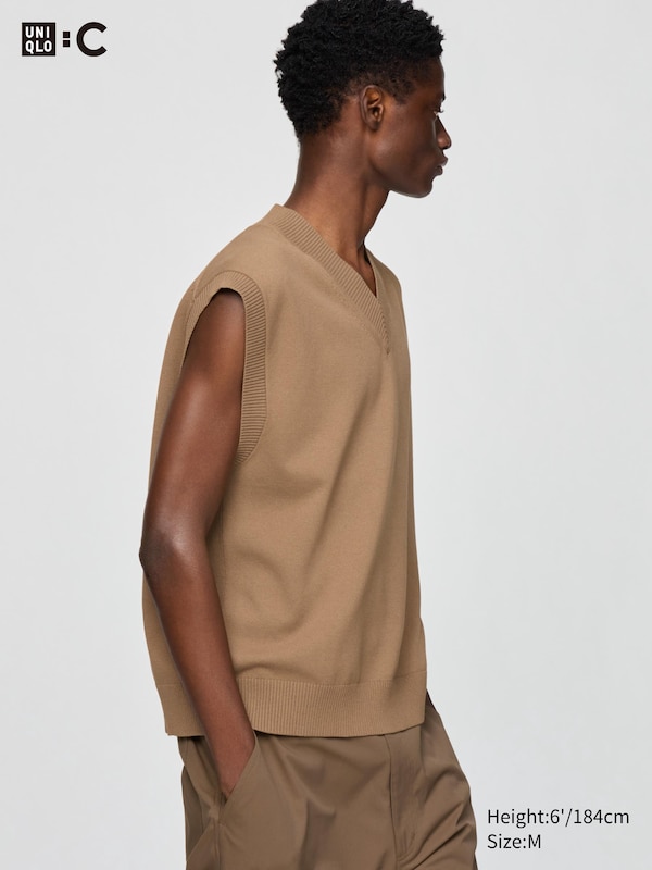 

Вязаный жилет Uniqlo, бежевый