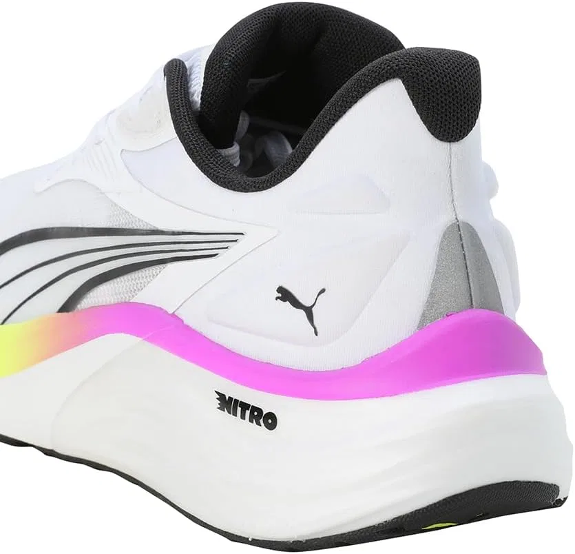 Мужские кроссовки Puma Electrify Nitro 4 для бега по улицам, Puma White Pure Magenta Yellow Alert — фото 4