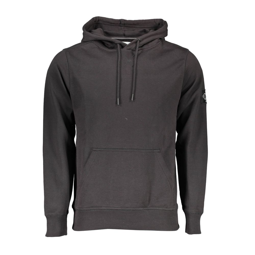 

Черный хлопковый мужской свитер с капюшоном Calvin Klein