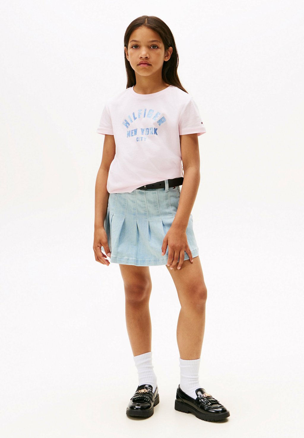 

Футболка с принтом GLITTER CURVE NYC LOGO Tommy Hilfiger, фуксия