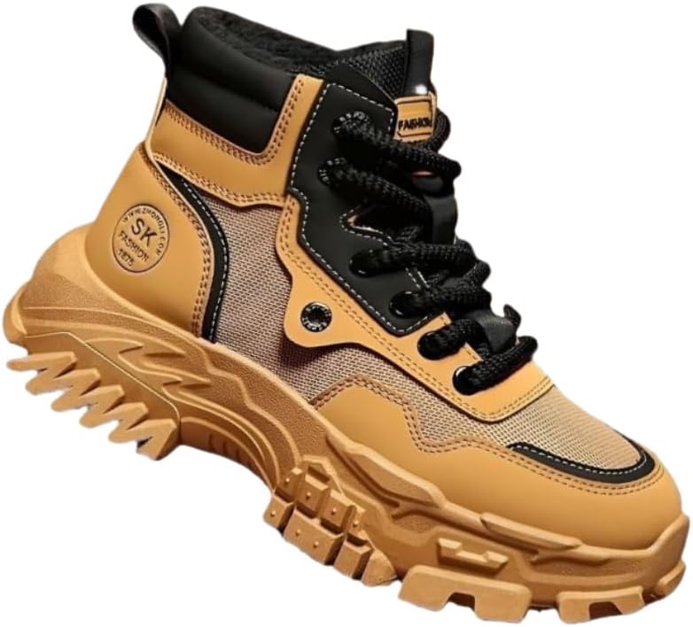 

Мужские утепленные ботинки для улицы - толстая подошва, прочные, защищают от холода и удобные, высокие хлопковые ботинки Clolinde, хаки