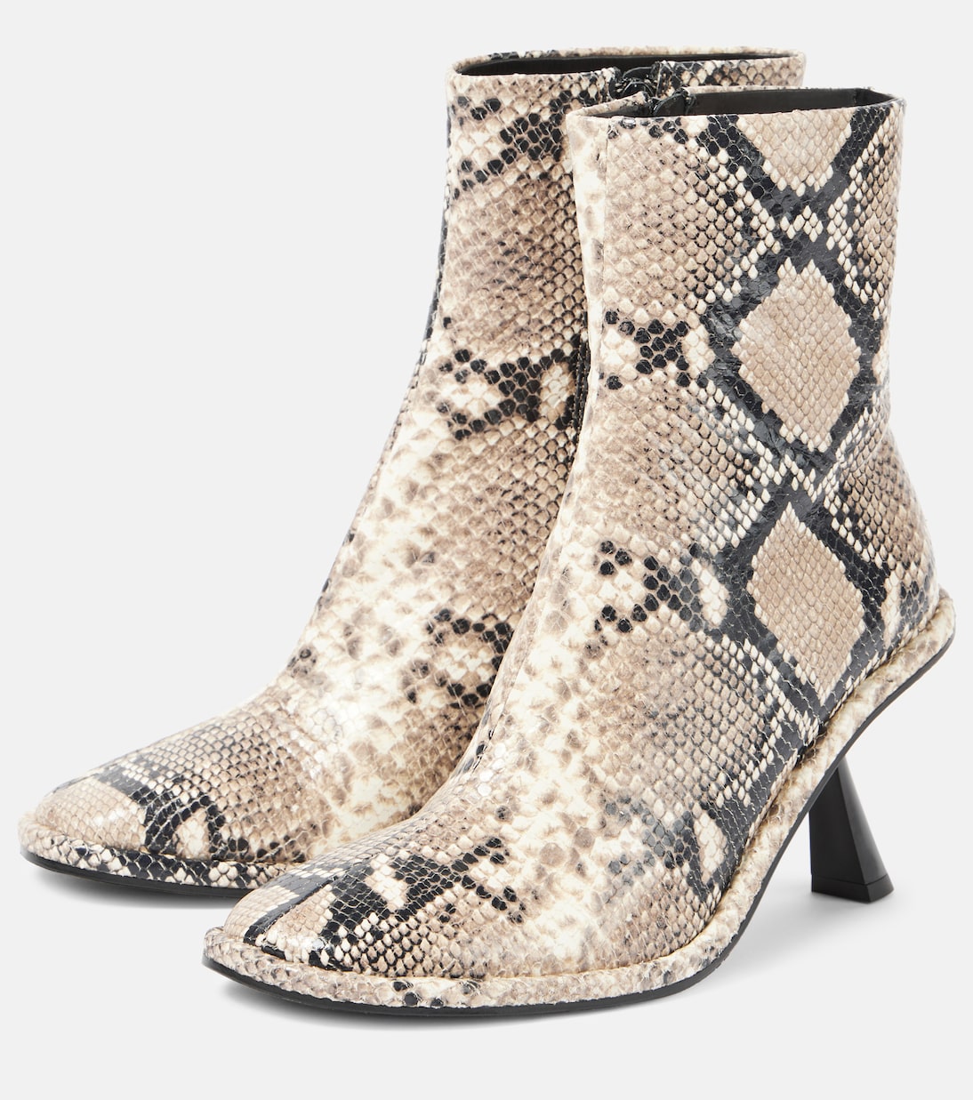Ботильоны Teo из кожи с эффектом змеи Souliers Martinez, бежевый — фото 4