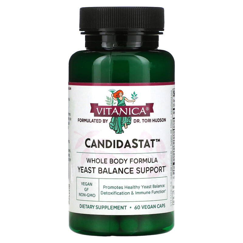 

Vitanica, CandidaStat, поддержка баланса дрожжей, 60 вегетарианских капсул