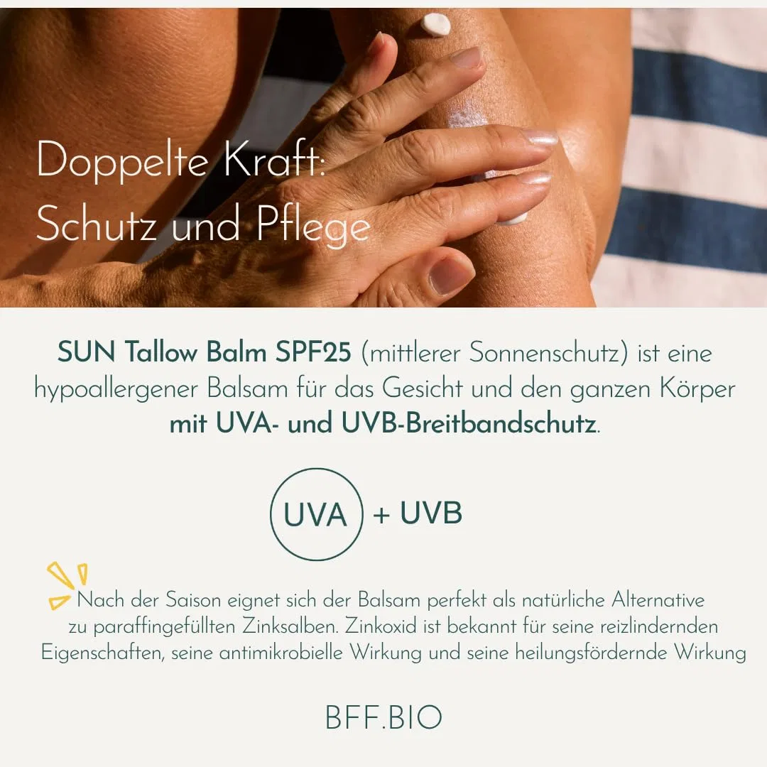 Натуральный солнцезащитный бальзам SUN Tallow Balm SPF25 с оксидом цинка, 60 мл Beyond Functional Food — фото 4