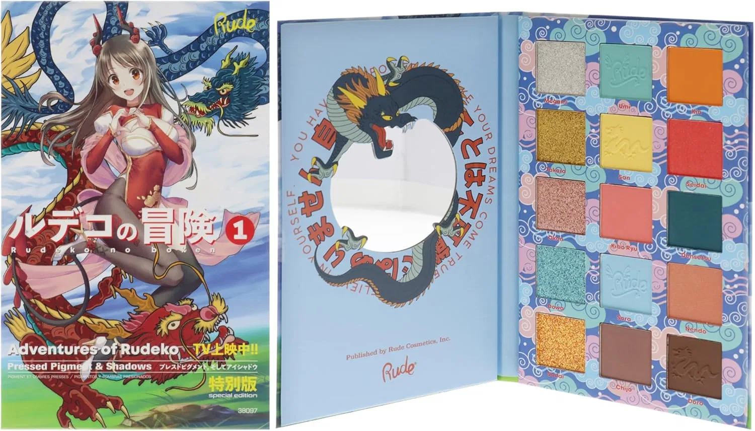 Палетка теней для век Rude Manga Collection Le Deco Adventure, 21.8 г, мультиколор