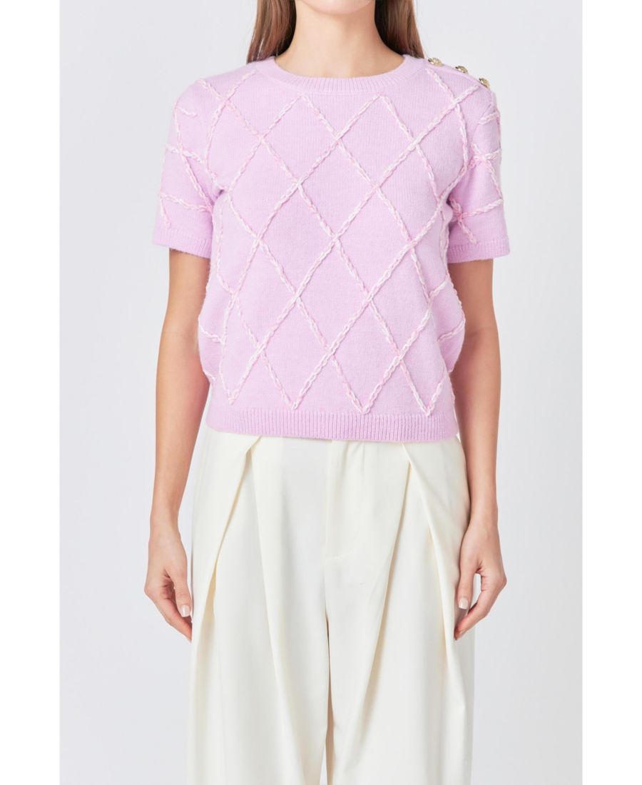 

Женский вязаный свитер с ромбовидным узором endless rose, Lilac