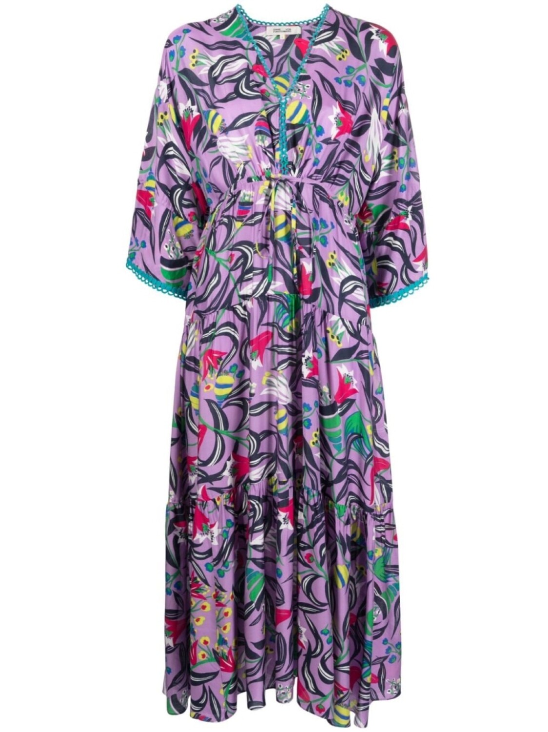 

Diane Von Furstenberg платье миди с графичным принтом, фиолетовый