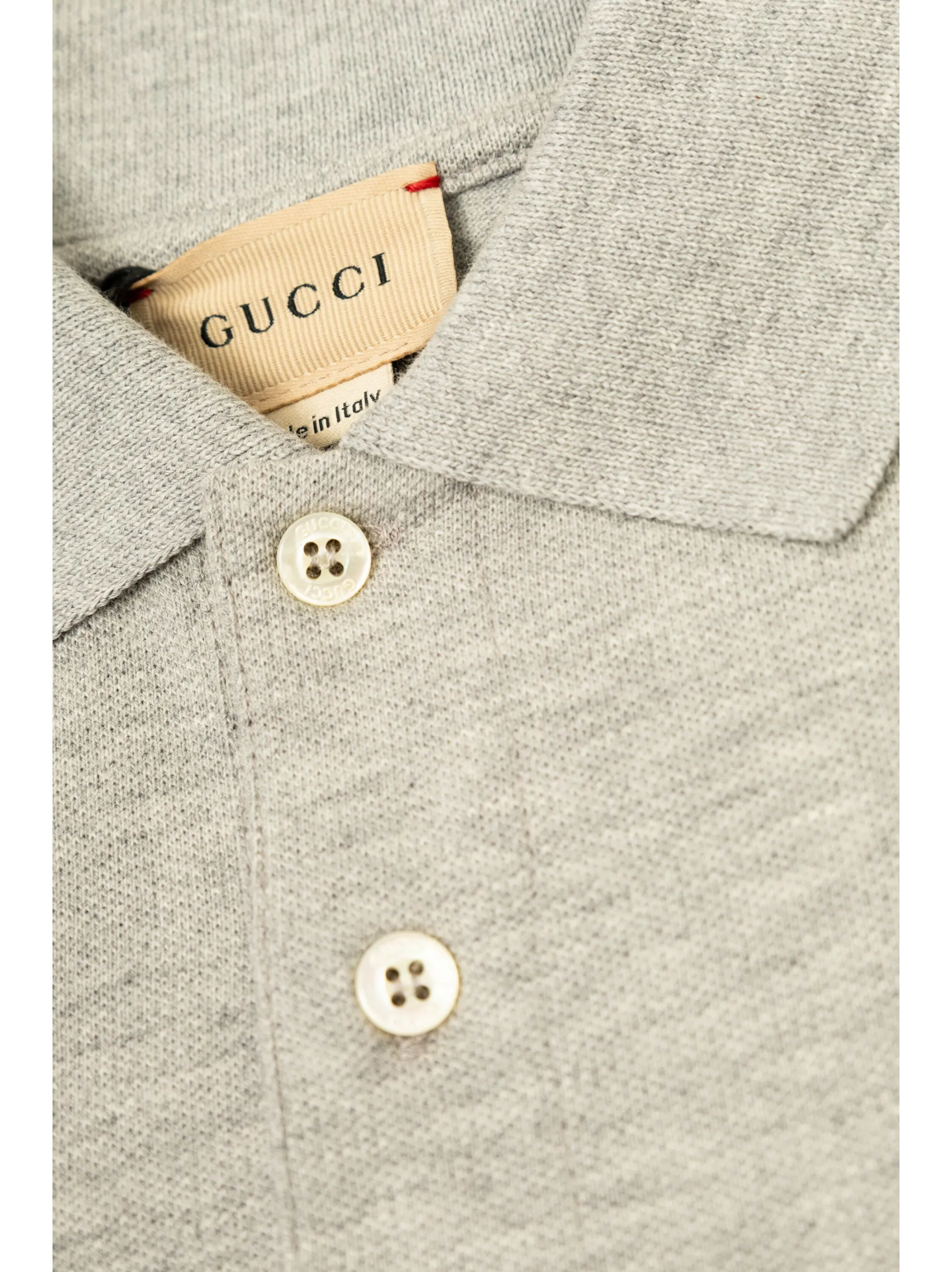 Рубашка поло с отделкой Web Gucci Kids, серый — фото 4