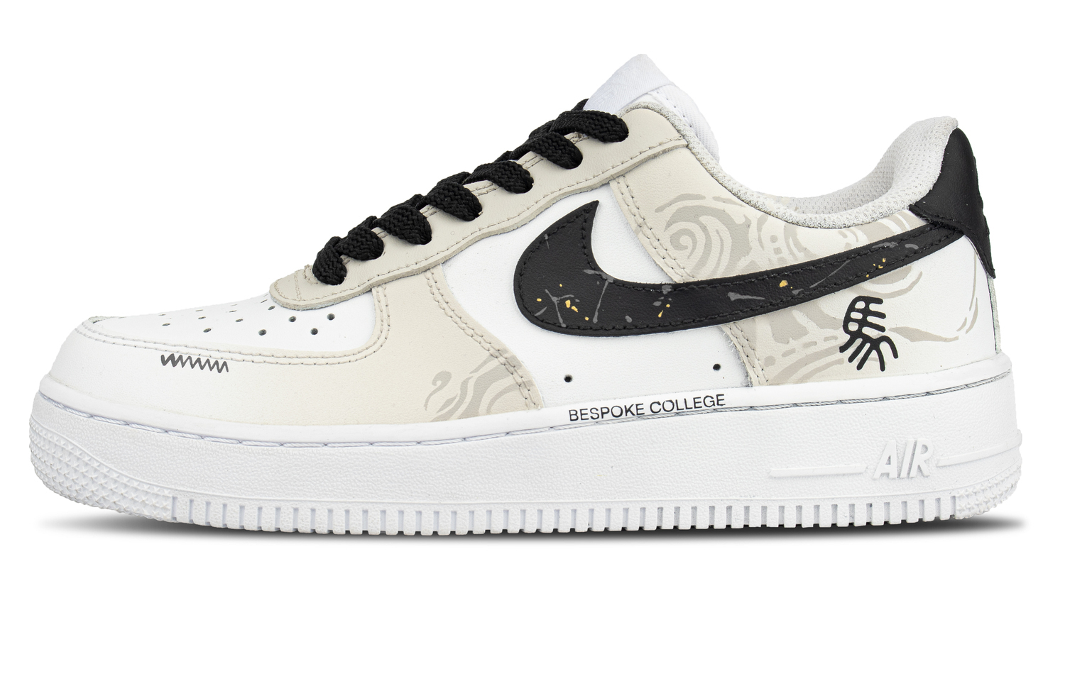 

Air Force 1 Zhu Yi кожа амортизация устойчивость к истиранию противоскользящие низкие детские скейтбординг кроссовки Nike, светло желтый