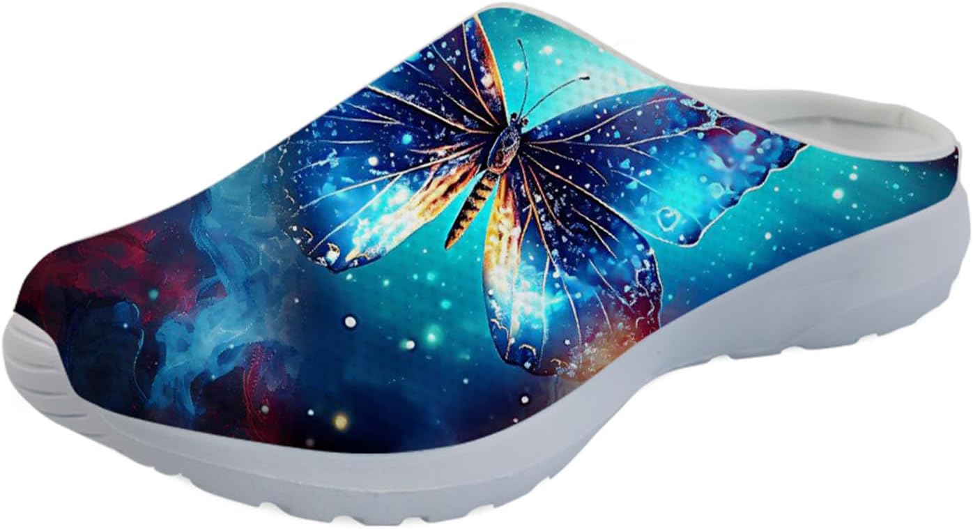 

Forchrinse Hawaiian Palm Tree Watercolor Sky Beach Женские слипоны-мюли Мужские прогулочные кроссовки Садовые сабо Домашние туфли Легкие, синий