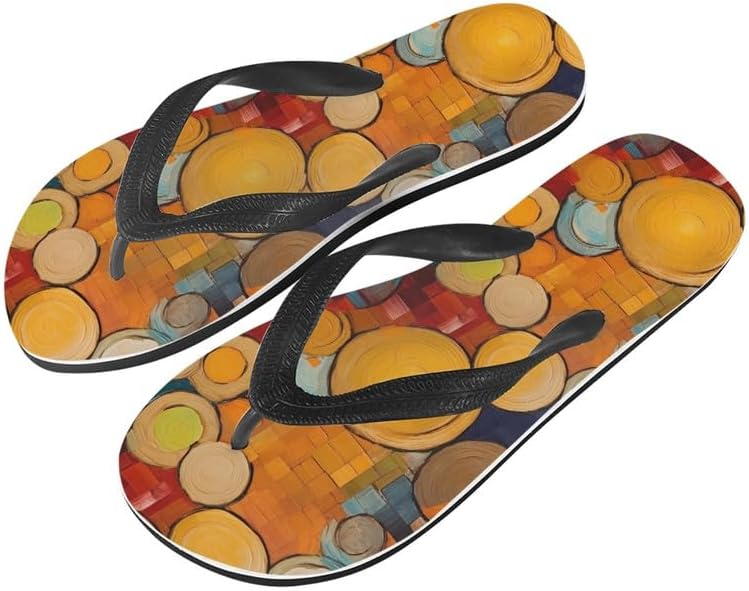 

Женские сандалии Semiouray с принтом граффити и бабочками, классические шлепанцы для пляжа, удобные шлепанцы, Colorful Tree Ring